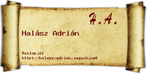 Halász Adrián névjegykártya